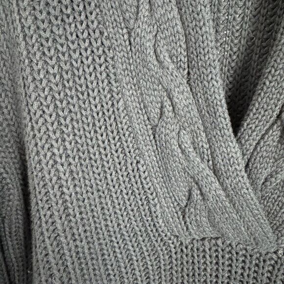 LRL Lauren Ralph Lauren Black Fisherman’s Chunky Knit Sweater 100% Cotton S - Picture 3 of 5